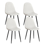 FurnitureR - Chaise de Salle à Manger en Tissu, Ivoire Beige- Lot de 4-Design élégant : Le revêtement en tissu ajoute une touche de sophistication, complétant tout décor moderne ou contemporain.