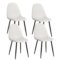 FurnitureR - Chaise de Salle à Manger en Tissu, Ivoire Beige- Lot de 4-Design élégant : Le revêtement en tissu ajoute une touche de sophistication, complétant tout décor moderne ou contemporain.