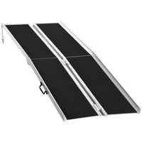 HOMCOM - Rampe pour fauteuil roulant 8 pi avec revêtement antidérapant pour mobilité en scooter - noir-Construction en alliage d'aluminium robuste et anti-corrosif avec une super résistance et durabilité 