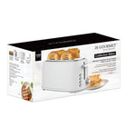 JS Gourmet Retro Collection 4-Slice Long Slot Toaster - White-Stainless steel body