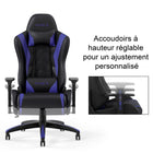 Emerge - Fauteuil de jeu Vartan en cuir reconstitué - bleu-Comprend un coussin pour la tête et un coussin lombaire supplémentaires