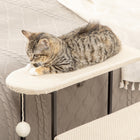 PawHut 3-Step Carpeted Pet Stairs - Cream White-Colour: Cream White. Black 