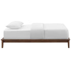 Modway Lodge Wood Twin Platform Bed Frame - Walnut-Slatted LVL Wood Support System