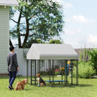 PawHut - Chenil pour chien d’extérieur, enclos en fil soudé avec toit - 6 pi L x 6 pi l x 6 pi H-La housse enduite de PE offre des avantages imperméables et résistants aux UV 