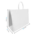 Reliabag Paper Bags - Twist Handles - 16" W x 6" D x 12" H - White - 250 Pack-Made by the premium white kraft paper with the re-enforced flat bottom