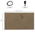 Outsunny - Rideaux de gazebo 10 pi L x 13 pi l avec portes à fermeture éclair, crochets/anneaux en C pour patio, rideaux uniquement, brun foncé-Le milieu de chaque pièce est doté d'une fermeture à crochets et boucles pour une fixation facile  