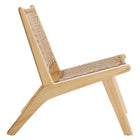 Modway - Saoirse Fauteuil d’accent en bois de corde tressée - Naturel naturel-Pieds inclinés et supports de barre transversale