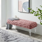 Modway Prologue Woven Performance Velvet Ottoman - Dusty Rose-Durable Stain Resistant Fabric