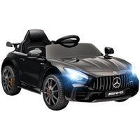 Qaba 12V Mercedes-Benz Licensed Kids Electric RC Car - Black-Licensed 12V Mercedes-Benz AMG GTR for an authentic driving experience 