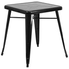 Flash Furniture – Petite table carrée en métal de 24 po pour intérieur/extérieur, noir (CH3133029BK)-Noir/métal, caoutchouc
