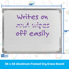 Crestline Products Aluminum Framed Dry Erase Board 36" x 48"-5