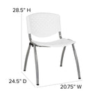 Flash Furniture - Chaise empilable en plastique série Hercule, capacité de 881 lb, structure en titane, blanc (RUTF01AWH)-Le dossier perforé permet la circulation de l'air
