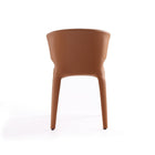 Manhattan Comfort Conrad 20.47" Mid-Century Modern Faux Leather Upholstered Dining Chairs - Saddle - Set of 2-Delivered to you Fully Assembled! No Assembly Required