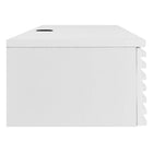 Modway Render 60" Wall Mount Wood Office Desk - White-Durable Particleboard Construction