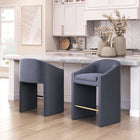 Zuo Emas Counter Stool - Midnight Grey-Dimensions: 22.4" L x 25.6" W x 34.3" H