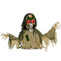 Outsunny Animated Half-Body Skeleton Halloween Decoration-Realistic half-body skeleton design adds a spooky focal point to your decor 