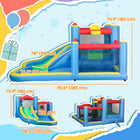 Qaba - Château gonflable 5 en 1 avec toboggan aquatique et 2 bassins - 12,6 pi L x 9,5 pi l - multicolore-Souffleur 550W inclus pour une installation rapide 