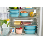 Mepal Cirqula Bowls - Set of 3 - 500 mL, 1+2L/17, 34, 68oz - Vivid Blue-Suitable for refrigerator, freezer, microwave