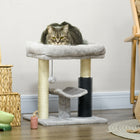 PawHut - Arbre à chat avec poteau à griffer en sisal, centre d’activités pour chaton - gris-Design à plusieurs niveaux, permettant aux animaux d'avoir un endroit en hauteur pour se reposer et observer leur environnement 