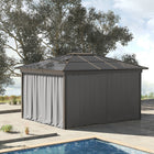 Outsunny - Rideaux de gazebo 10 pi L x 10 pi l avec portes à fermeture éclair, crochets/anneaux en C pour patio, rideaux uniquement, gris clair-Fabriqué en tissu polyester résistant et de haute qualité  