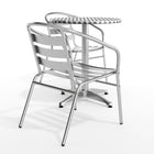 Flash Furniture – Table ronde de 23,5 po en aluminium avec 2 sièges à traverses, intérieur/extérieur (TLH24RD017BCHR2)-Garantie de 2 ans sur les pièces seulement