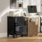 HOMCOM 2-Drawer Letter/A4 Filing Cabinet - Distressed Black-2 drawers with adjustable bars for A4 or letter file sizes
