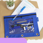 BAZIC Products 3-Ring Pencil Pouch with Clear Window - Assorted - 12 Pack-6