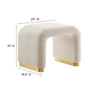 Modway - Koda Performance Velvet Tabouret en cascade - Brass Almond-Conception des cascades