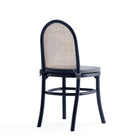 Manhattan Comfort Paragon 17.52" Industry Chic Upholstered Dining Chair - Black and Grey - Set of 2-Unique Tall Round Backrest for Style and Comfort