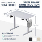 MotionGrey Ergo2 Electric Height Adjustable 40" W Sit-to-Stand Desk with Memory Settings - White-Industry Leading - The MotionGrey Standing desk has an extended height range. The MG digital keypad can set your favorite sitting and standing heights, then simply press on the saved setting to return to that position