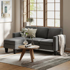 HOMCOM L-Shaped Sectional Couch with Changeable Chaise - Dark Grey-Solid wood frame ensures long-lasting stability and durability  