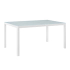 Modway Raleigh 59" Outdoor Patio Aluminum Dining Table - White-59" Outdoor Patio Dining Table