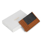 Champs - Porte-cartes Slim en Cuir Denim - Beige/Noir-Compartiment central
