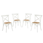 Modway Gear Dining Side Chair - White - 4 Pack-Tapered legs
