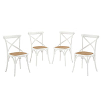 Modway Gear Dining Side Chair - White - 4 Pack-Tapered legs