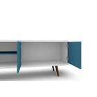 Manhattan Comfort Liberty MDP and MDF 62.99"W TV Stand, White and Aqua Blue (201AMC63)-Recommended for a 46" -60" TV.