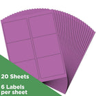 JAM Paper Mailing Address Labels - 3 1/3 x 4 - Violet Purple - 2 sets of 120-4" x 3.33"