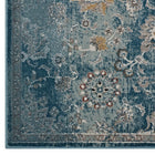 Modway Cynara Distressed Floral Vintage Medallion Area Rug - 5 ft W x 8 ft L - Silver Blue Teal/Beige-Stain Resistant / Easy To Clean
