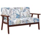 HOMCOM - Canapé loveseat avec pieds en bois de caoutchouc - multicolore-Canapé deux places de style moderne adapté au salon, bureau à domicile ou chambre 
