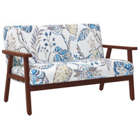 HOMCOM - Canapé loveseat avec pieds en bois de caoutchouc - multicolore-Canapé deux places de style moderne adapté au salon, bureau à domicile ou chambre 
