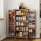 HOMCOM 47" H Kitchen Pantry Cabinet with Adjustable Shelves - Brown-25mm (0.98") thick tabletop provides a solid surface for display and storage 