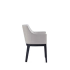 Manhattan Comfort Gansevoort 22.5" Modern Faux Leather Upholstered Dining Armchair - Light Grey - Set of 2-Seat Height: 19.5