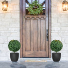 HOMCOM 27.6" Artificial Boxwood Topiary Trees with Ground Stakes - Green - 2 Pack-UV-resistant material ensures safety from sun damage outdoors 