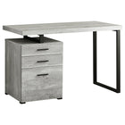 Monarch Specialties 7409 48" Computer Desk - Grey Reclaimed Wood/Black Metal-A modern 48"L computer desk in a fashionable style, with a reversible configuration for left or right setup, perfect to create a functional workspace in your home office.