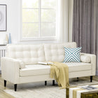 HOMCOM 3-Seater Sofa with Back Cushion, Pillows and Wood Legs - Cream White-Place it in the living room, college dorm room, home office, or bedroom