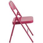 Flash Furniture – Chaise pliante en métal HERCULES COLORBURST à double pivot et triple renfort, fuchsia vif (HF3-FUCHSIA-GG)-Finition du cadre en incroyablement fuchsia