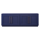 Hudson&Canal Tillman TV Stand for TV's up to 75" - Dark Blue-A transitional design accommodates TVs up to 75" for your entertaining space