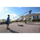Zume Games 4 Player Badminton Set - Black/Red-ACCESSORIES INCLUDED: Includes four rackets (two red, two green), two shuttlecocks, net, and carrying case+
