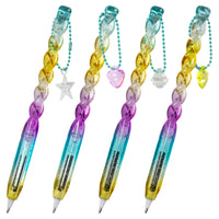 Merangue Crystral Dangling Pen - 1.0mm - Black-Textured barrel with glitter and colour gradient