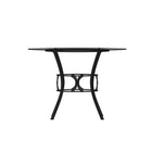Flash Furniture - Table à manger Carlisle en verre ronde de 42 po avec cadre en métal noir-Supports décoratifs